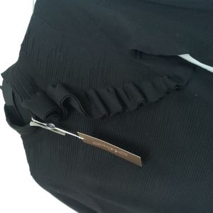 Black ruffle turtleneck sweater